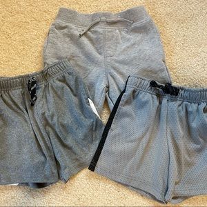 Boys grey gym shorts set. Drawstring waist band. Size 3T
